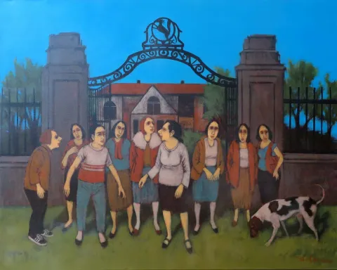 "İsimsiz" eseri ORHAN UMUT tarafından 2016 yılında 80x100 cm ölçülerinde Tuval üzeri akrilik boya tekniği ile yapılmıştır.