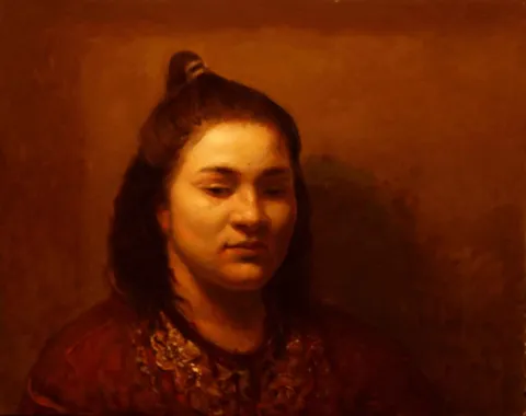 "Portre" eseri SERTAP YEĞİN tarafından 2016 yılında 40x50 cm ölçülerinde Tuval üzeri yağlı boya tekniği ile yapılmıştır.