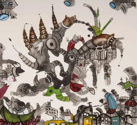 NESLİHAN ÖZGENÇ ERDOĞDU — “İsimsiz”, 2016 "İsimsiz" eseri NESLİHAN ÖZGENÇ ERDOĞDU tarafından 2016 yılında 50x60 cm ölçülerinde Tuval üzeri akrilik ve yağlı boya tekniği ile yapılmıştır.