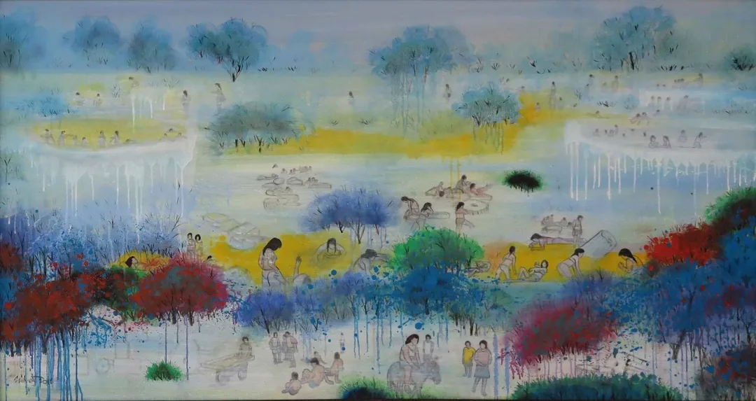 "Pamukkale" eseri NİHAT KAHRAMAN tarafından 2016 yılında 80x150 cm ölçülerinde Tuval üzeri yağlı boya tekniği ile yapılmıştır.