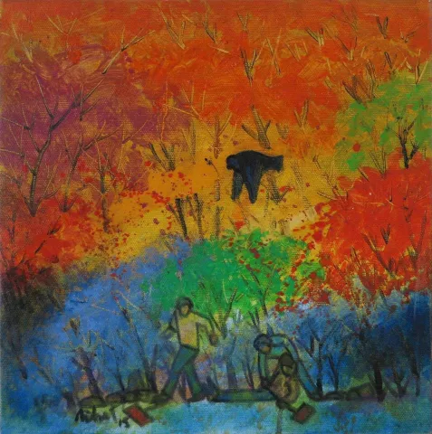 "İsimsiz" eseri NİHAT KAHRAMAN tarafından 2016 yılında 25x25 cm ölçülerinde Tuval üzeri yağlı boya tekniği ile yapılmıştır.