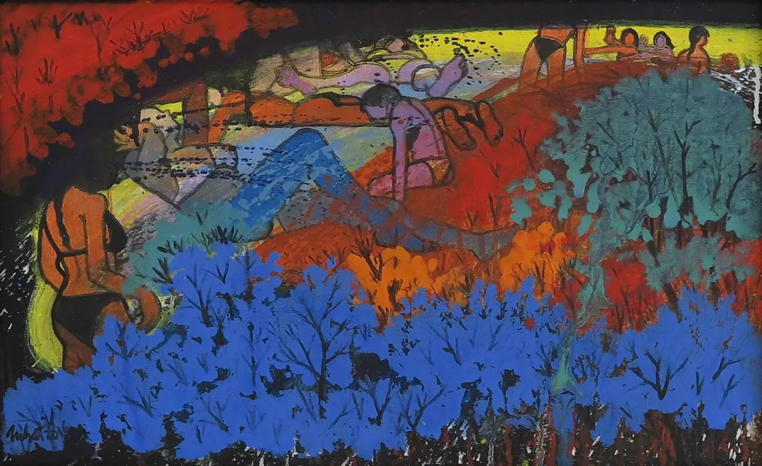 "Plajdan" eseri NİHAT KAHRAMAN tarafından 2016 yılında 37x59 cm ölçülerinde Duralit üzeri yağlı boya tekniği ile yapılmıştır.