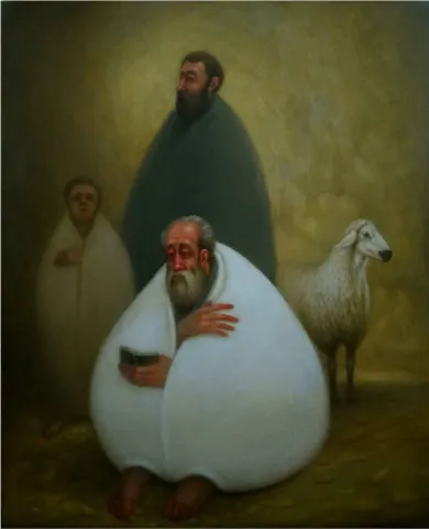 ÖMER EKEN — “Kurban”, 2015 "Kurban" eseri ÖMER EKEN tarafından 2015 yılında 50x40 cm ölçülerinde Tuval üzeri yağlı boya tekniği ile yapılmıştır.