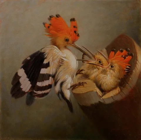 ÖMER EKEN — “İbibik”, 2014 "İbibik" eseri ÖMER EKEN tarafından 2014 yılında 40x40 cm ölçülerinde Tuval üzeri yağlı boya tekniği ile yapılmıştır.