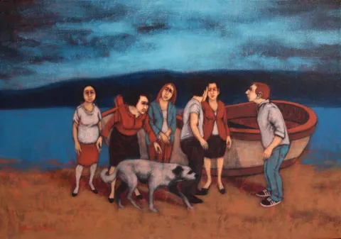 ORHAN UMUT — “Untitled”, 2016 "İsimsiz" eseri ORHAN UMUT tarafından 2016 yılında 60x80 cm ölçülerinde Tuval üzeri akrilik boya tekniği ile yapılmıştır.