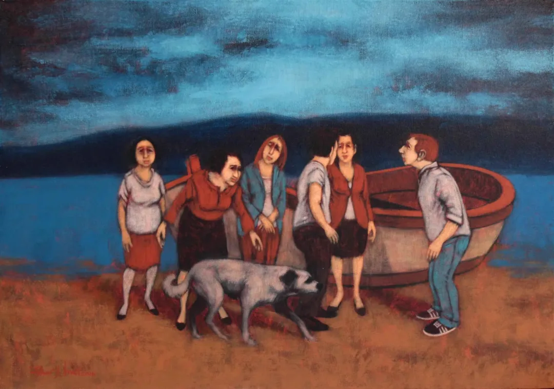 ORHAN UMUT — “İsimsiz”, 2016 "İsimsiz" eseri ORHAN UMUT tarafından 2016 yılında 60x80 cm ölçülerinde Tuval üzeri akrilik boya tekniği ile yapılmıştır.