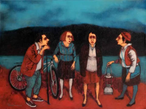 "İsimsiz" eseri ORHAN UMUT tarafından 2016 yılında 60x80 cm ölçülerinde Tuval üzeri akrilik boya tekniği ile yapılmıştır.