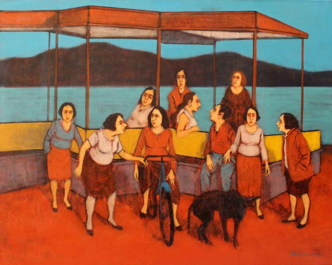 ORHAN UMUT — “İsimsiz”, 2016 "İsimsiz" eseri ORHAN UMUT tarafından 2016 yılında 80x100 cm ölçülerinde Tuval üzeri akrilik boya tekniği ile yapılmıştır.