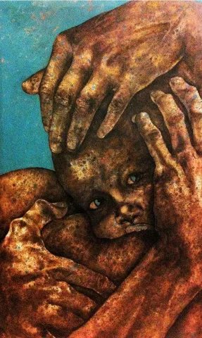 PARVİN GHORBANZADEH DİZAJİ — “Koruma”, 2015 "Koruma" eseri PARVİN GHORBANZADEH DİZAJİ tarafından 2015 yılında 100x60 cm ölçülerinde Tuval üzeri karışık teknik tekniği ile yapılmıştır.