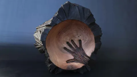 SELÇUK YILMAZ — “El” "El" eseri SELÇUK YILMAZ tarafından 39x37x16 cm ölçülerinde Ahşap (ceviz) tekniği ile yapılmıştır.