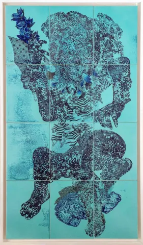 SEMİH KAPLAN — “Deniz Tanrıları 2”, 2016 "Deniz Tanrıları 2" eseri SEMİH KAPLAN tarafından 2016 yılında 132x75 cm ölçülerinde Çini duvar panosu tekniği ile yapılmıştır.