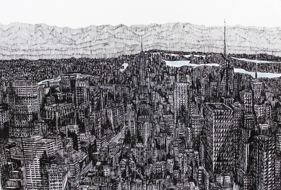 yakınlaştır "New York" eseri SÜMEYYE YUŞAN tarafından 2015 yılında 20x30 cm ölçülerinde Kağıt üzeri rapido kalem tekniği ile yapılmıştır.