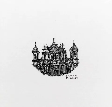 "Noto sicily" eseri SÜMEYYE YUŞAN tarafından 2015 yılında 3.5x3.5 cm ölçülerinde Kağıt üzeri rapido kalem tekniği ile yapılmıştır.