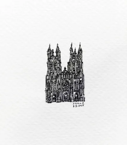 "Washington" eseri SÜMEYYE YUŞAN tarafından 2015 yılında 3.5x3.5 cm ölçülerinde Kağıt üzeri rapido kalem tekniği ile yapılmıştır.