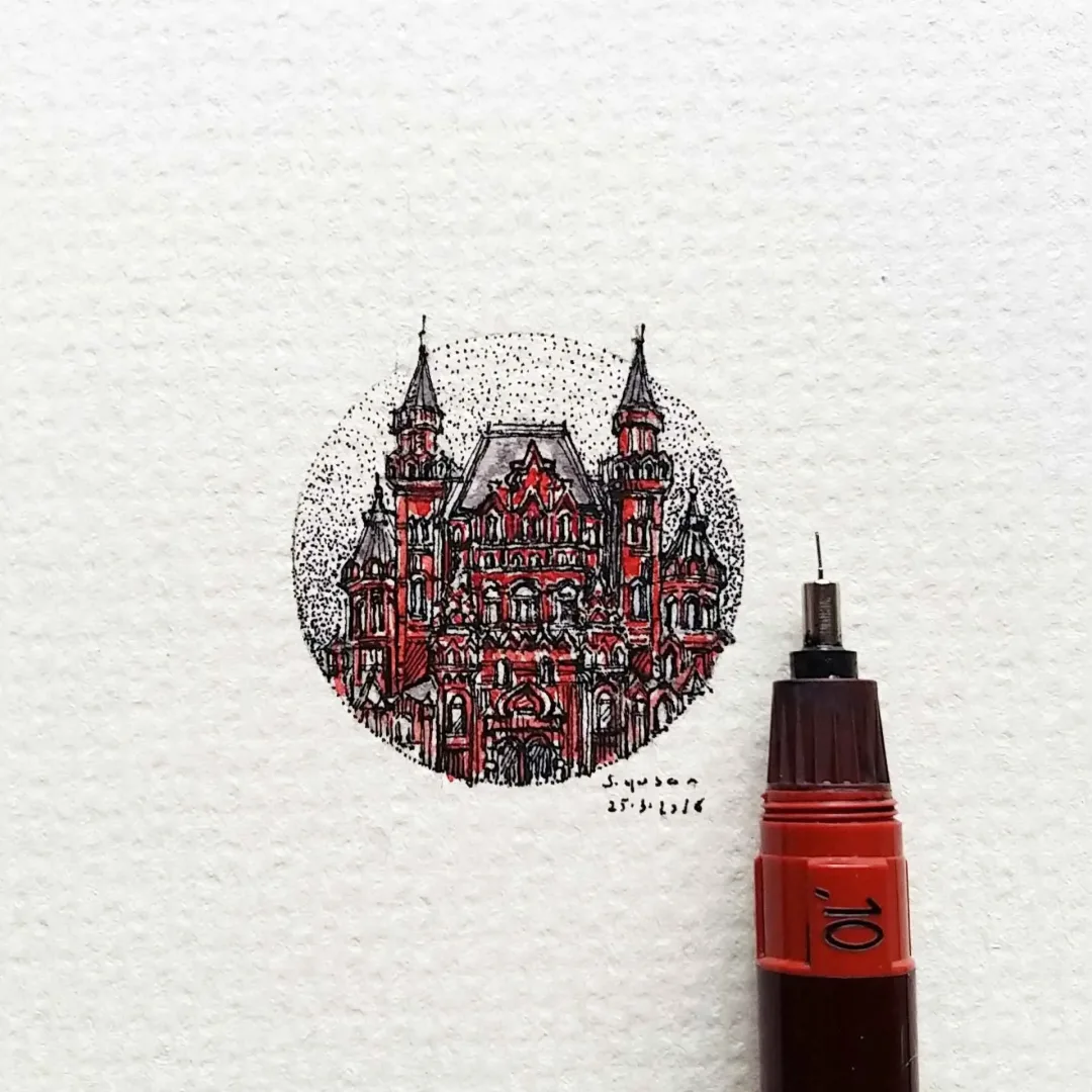 yakınlaştır "Red Square" eseri SÜMEYYE YUŞAN tarafından 2016 yılında 3.5x3.5 cm ölçülerinde Kağıt üzeri sulu boya tekniği ile yapılmıştır.