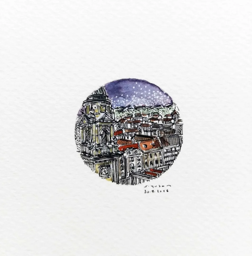 yakınlaştır "Stephens Basilica" eseri SÜMEYYE YUŞAN tarafından 2016 yılında 3.5x3.5 cm ölçülerinde Kağıt üzeri sulu boya tekniği ile yapılmıştır.