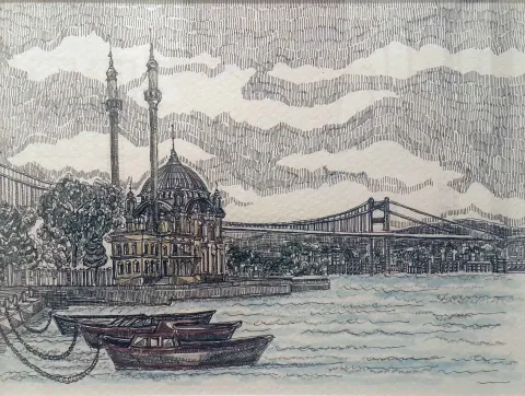SÜMEYYE YUŞAN — “İstanbul”, 2015 "İstanbul" eseri SÜMEYYE YUŞAN tarafından 2015 yılında 18x24 cm ölçülerinde Kağıt üzeri sulu boya tekniği ile yapılmıştır.