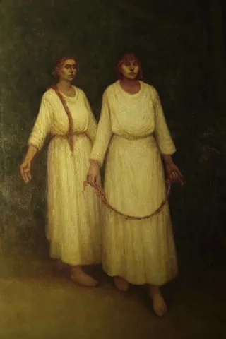 "Gamelion" eseri ÖMER İNAN tarafından 2015 yılında 125x145 cm ölçülerinde Tuval üzeri yağlı boya tekniği ile yapılmıştır.