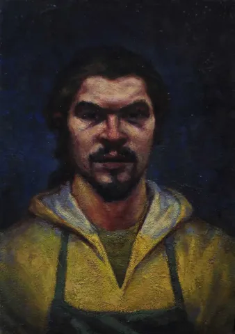 "Sarılı otoportre" eseri ÖMER İNAN tarafından 2015 yılında 35x50 cm ölçülerinde Tuval üzeri yağlı boya tekniği ile yapılmıştır.