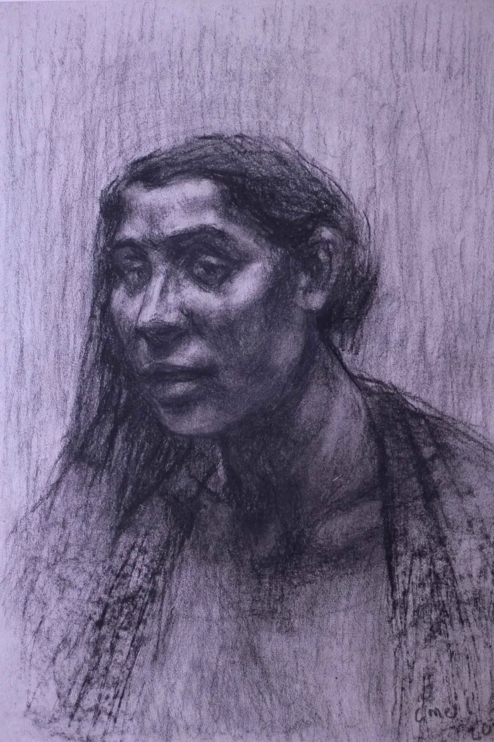 "Kadın Başı" eseri ÖMER İNAN tarafından 2015 yılında 29x22 cm ölçülerinde Kağıt üzeri füzen tekniği ile yapılmıştır.