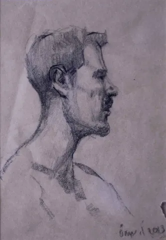 "Gurur" eseri ÖMER İNAN tarafından 2015 yılında 29x22 cm ölçülerinde Kağıt üzeri karakalem tekniği ile yapılmıştır.