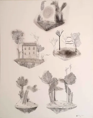 MELİKE KILIÇ — 2016 Bu eser MELİKE KILIÇ tarafından 2016 yılında 150x120 cm ölçülerinde Tuval üzeri karışık teknik tekniği ile yapılmıştır.