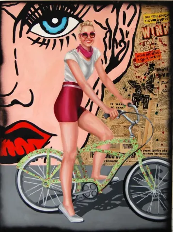 MİHRİBAN MİRAP — “Wink”, 2016 "Wink" eseri MİHRİBAN MİRAP tarafından 2016 yılında 80x60 cm ölçülerinde Tuval üzeri akrilik boya tekniği ile yapılmıştır.
