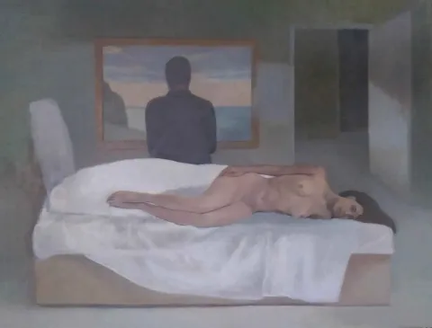 "İsimsiz" eseri TÜNAY TUNÇ tarafından 2015 yılında 89x116 cm ölçülerinde Tuval üzeri yağlı boya tekniği ile yapılmıştır.