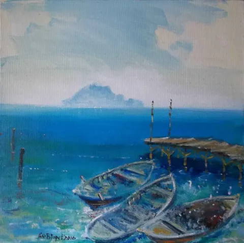 CELAL BİNZET — “isimsiz”, 2016 "isimsiz" eseri CELAL BİNZET tarafından 2016 yılında 25x25 cm ölçülerinde Tuval üzeri yağlı boya tekniği ile yapılmıştır.