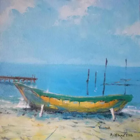 CELAL BİNZET — “isimsiz”, 2016 "isimsiz" eseri CELAL BİNZET tarafından 2016 yılında 25x25 cm ölçülerinde Tuval üzeri yağlı boya tekniği ile yapılmıştır.