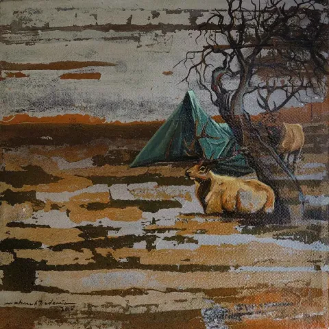 "isimsiz" eseri MAHMUT ÖZDEMİR tarafından 2016 yılında 25x25 cm ölçülerinde Tuval üzeri yağlı boya tekniği ile yapılmıştır.