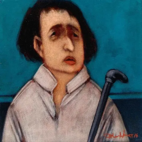 ORHAN UMUT — “isimsiz”, 2016 "isimsiz" eseri ORHAN UMUT tarafından 2016 yılında 25x25 cm ölçülerinde Tuval üzeri akrilik boya tekniği ile yapılmıştır.