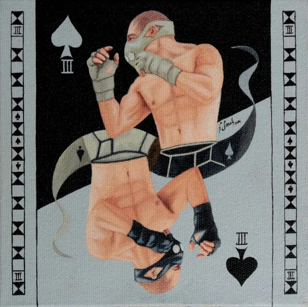 yakınlaştır "Maça 3" eseri FATİH SAZAK tarafından 2016 yılında 25x25 cm ölçülerinde Tuval üzeri akrilik boya tekniği ile yapılmıştır.
