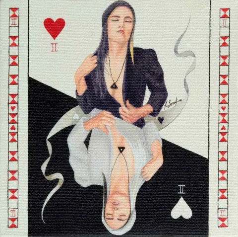 FATİH SAZAK — “Kupa 2”, 2016 "Kupa 2" eseri FATİH SAZAK tarafından 2016 yılında 25x25 cm ölçülerinde Tuval üzeri akrilik boya tekniği ile yapılmıştır.