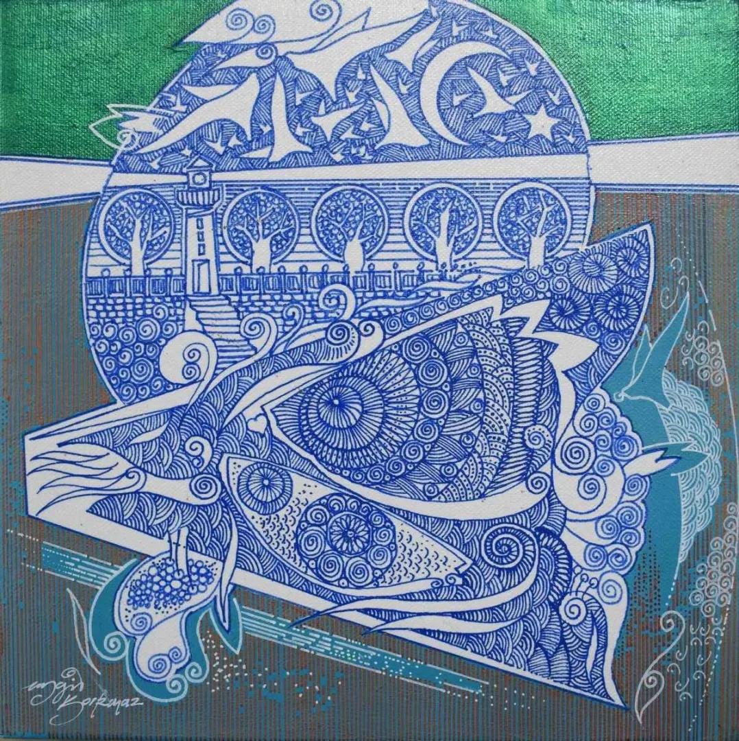 "isimsiz" eseri ENGİN KORKMAZ tarafından 2016 yılında 25x25 cm ölçülerinde Tuval üzeri akrilik boya tekniği ile yapılmıştır.