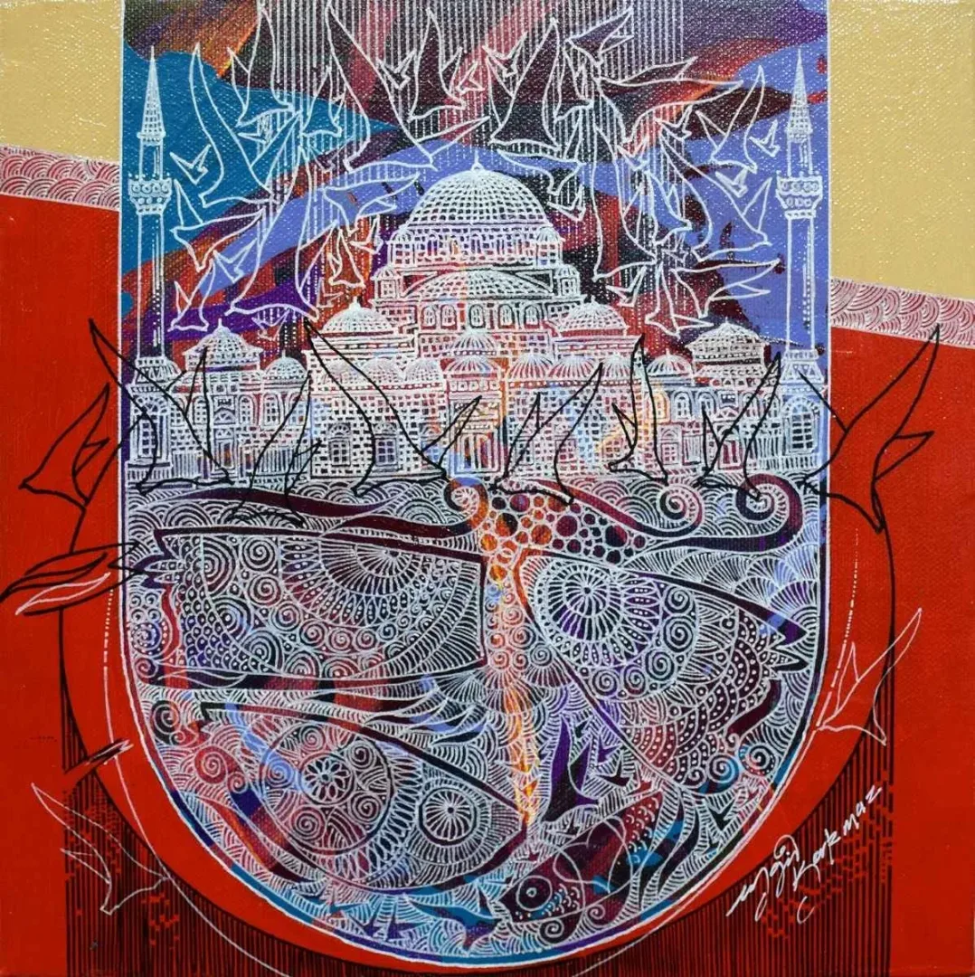 "isimsiz" eseri ENGİN KORKMAZ tarafından 2016 yılında 25x25 cm ölçülerinde Tuval üzeri akrilik boya tekniği ile yapılmıştır.
