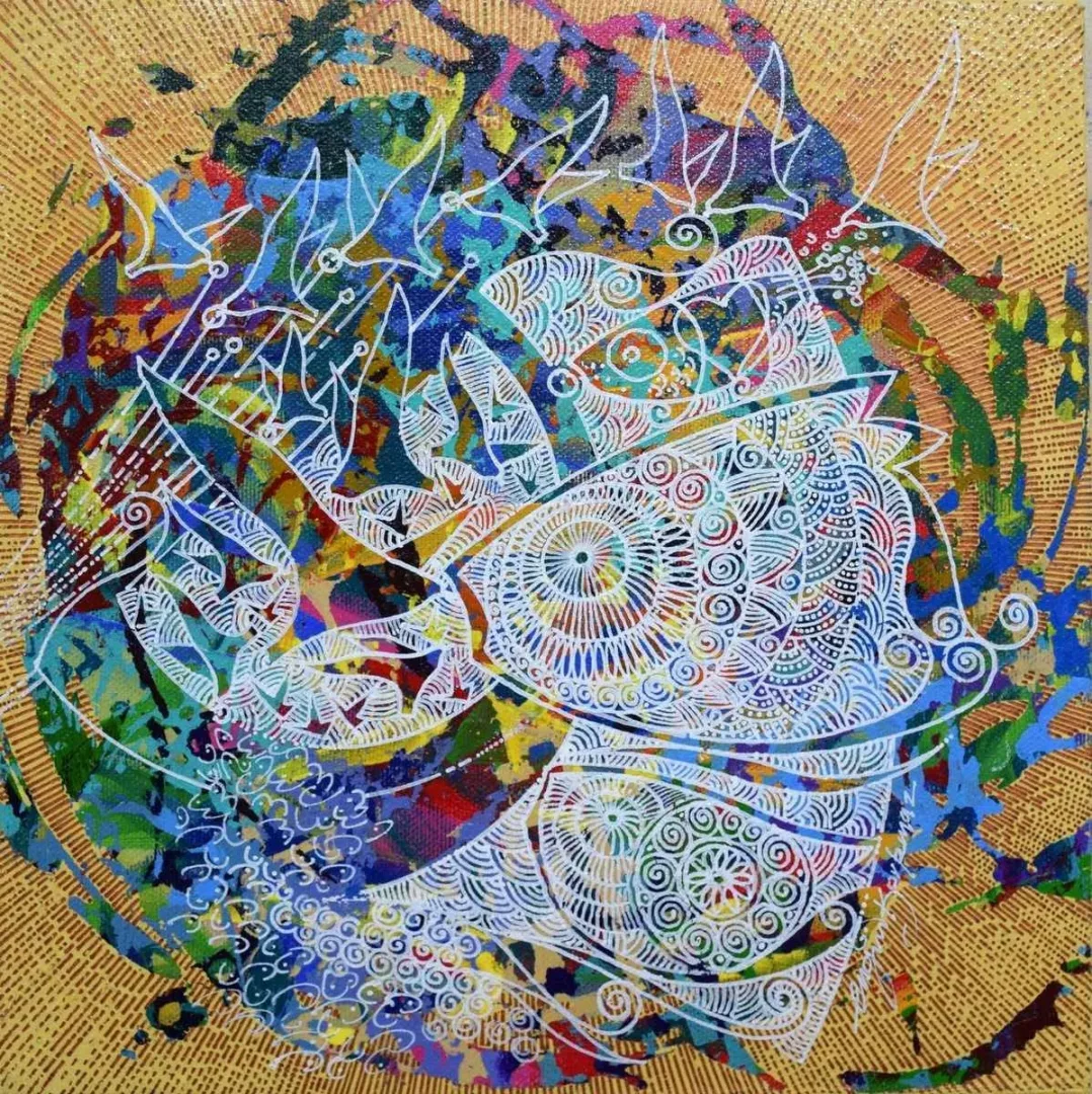 "isimsiz" eseri ENGİN KORKMAZ tarafından 2016 yılında 25x25 cm ölçülerinde Tuval üzeri akrilik boya tekniği ile yapılmıştır.