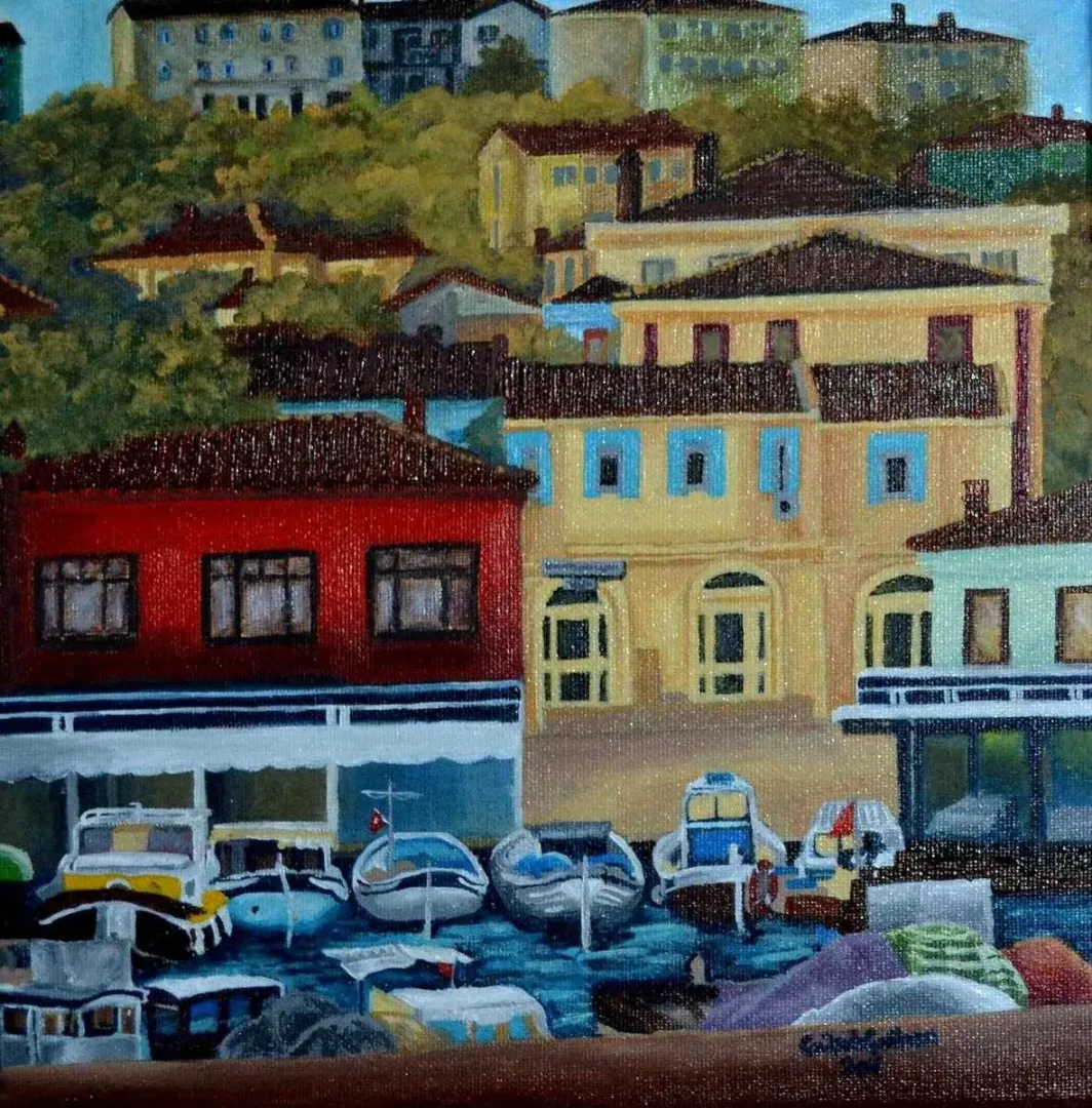 yakınlaştır "Mekan" eseri GÜLŞAH ÇALHAN tarafından 2016 yılında 25x25 cm ölçülerinde Tuval üzeri yağlı boya tekniği ile yapılmıştır.