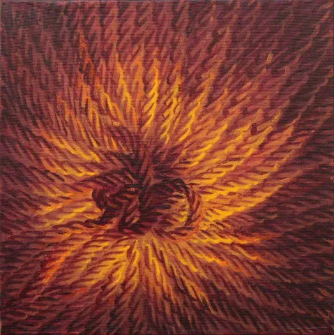 "isimsiz" eseri AHMET YEŞİL tarafından 2016 yılında 25x25 cm ölçülerinde Tuval üzeri yağlı boya tekniği ile yapılmıştır.