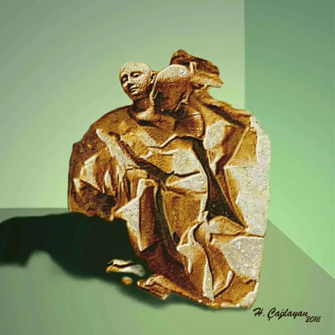 yakınlaştır "Atatürk" eseri HASAN ÇAĞLAYAN tarafından 2016 yılında 25x25 cm ölçülerinde Tuval üzeri karışık teknik tekniği ile yapılmıştır.