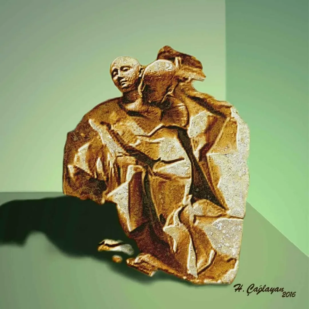 yakınlaştır "Atatürk" eseri HASAN ÇAĞLAYAN tarafından 2016 yılında 25x25 cm ölçülerinde Tuval üzeri karışık teknik tekniği ile yapılmıştır.