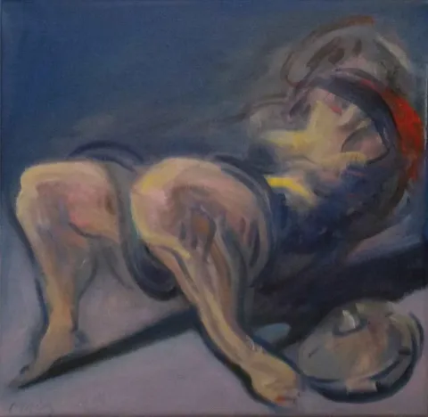 MAHMUT ÖZTÜRK — “Düşerken”, 2016 "Düşerken" eseri MAHMUT ÖZTÜRK tarafından 2016 yılında 25x25 cm ölçülerinde Tuval üzeri yağlı boya tekniği ile yapılmıştır.