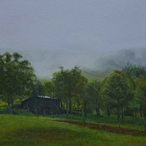 MEDİNE ÖZEN — “Yayla”, 2016 "Yayla" eseri MEDİNE ÖZEN tarafından 2016 yılında 25x25 cm ölçülerinde Tuval üzeri yağlı boya tekniği ile yapılmıştır.
