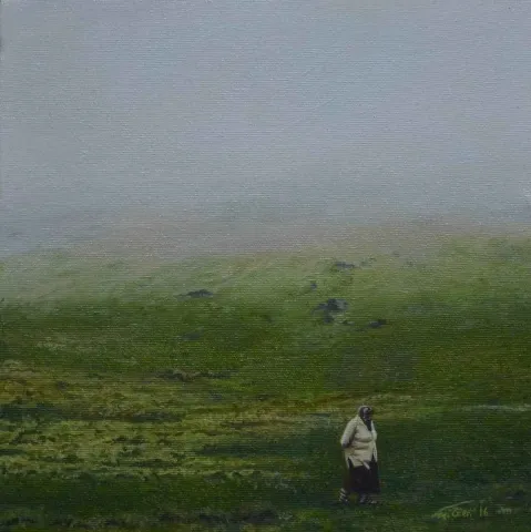 MEDİNE ÖZEN — “Yayla”, 2016 "Yayla" eseri MEDİNE ÖZEN tarafından 2016 yılında 25x25 cm ölçülerinde Tuval üzeri yağlı boya tekniği ile yapılmıştır.