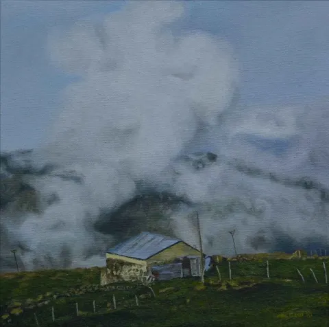 MEDİNE ÖZEN — “Yayla”, 2016 "Yayla" eseri MEDİNE ÖZEN tarafından 2016 yılında 25x25 cm ölçülerinde Tuval üzeri yağlı boya tekniği ile yapılmıştır.