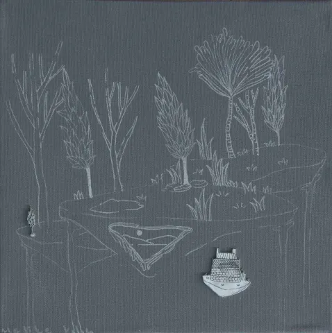MELİKE KILIÇ — “isimsiz”, 2016 "isimsiz" eseri MELİKE KILIÇ tarafından 2016 yılında 25x25 cm ölçülerinde Tuval üzeri karışık teknik tekniği ile yapılmıştır.