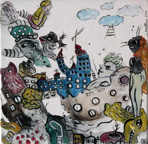 NESLİHAN ÖZGENÇ ERDOĞDU — “isimsiz”, 2016 "isimsiz" eseri NESLİHAN ÖZGENÇ ERDOĞDU tarafından 2016 yılında 25x25 cm ölçülerinde Tuval üzeri yağlı boya tekniği ile yapılmıştır.