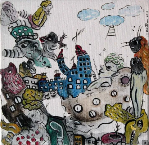 NESLİHAN ÖZGENÇ ERDOĞDU — “isimsiz”, 2016 "isimsiz" eseri NESLİHAN ÖZGENÇ ERDOĞDU tarafından 2016 yılında 25x25 cm ölçülerinde Tuval üzeri yağlı boya tekniği ile yapılmıştır.