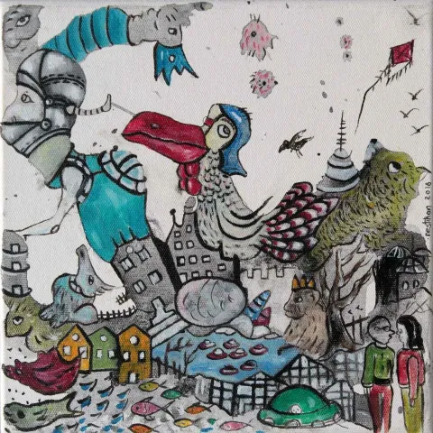 NESLİHAN ÖZGENÇ ERDOĞDU — “isimsiz”, 2016 "isimsiz" eseri NESLİHAN ÖZGENÇ ERDOĞDU tarafından 2016 yılında 25x25 cm ölçülerinde Tuval üzeri yağlı boya tekniği ile yapılmıştır.