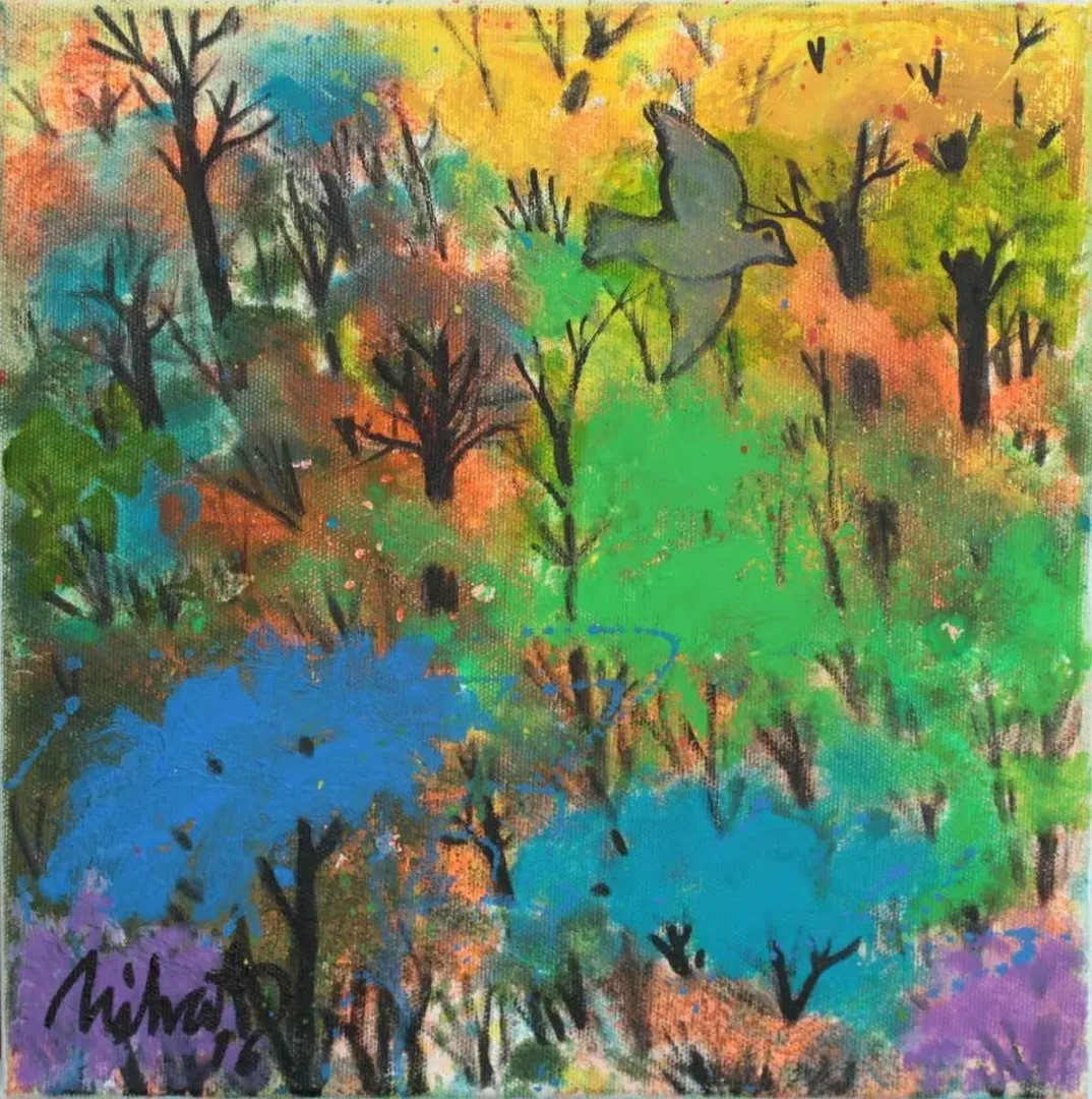 "isimsiz" eseri NİHAT KAHRAMAN tarafından 2016 yılında 25x25 cm ölçülerinde Tuval üzeri yağlı boya tekniği ile yapılmıştır.